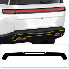 BOGAR TECH DESIGNS Lower Rear Chrome Delete Overlay Compatible with Rivian R1S 2022-2026, Gloss Black