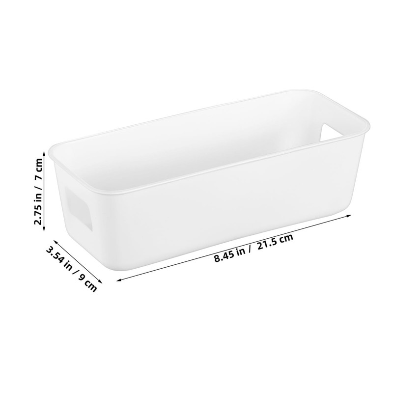 8-pack Plastic Storage Bins Thin Rectangular Storage Basket Set 8.85