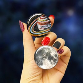 XiXiYang Phone Finger Holder Grip,Phone Stand for Desk,Phone Ring Holder Grip,Phone Holder Base for Desk - Finger Cell Phone Stand Mount with 4 Unique Planet Pattern Designs - Ideal for Most Phones