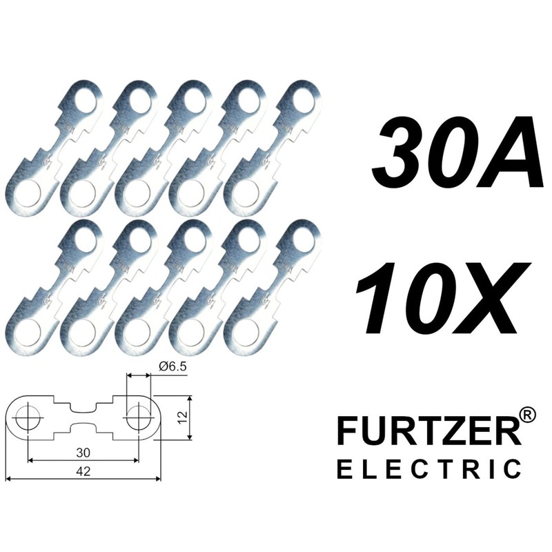 Car Strip Fuses Blade Fuses TFS00 Pack of 10 30A