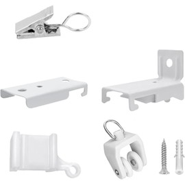 KOLAKO Curtain Track Accessories for 20Ft Flexible Bendable Ceiling Wall Mount, Curved Hardware Set