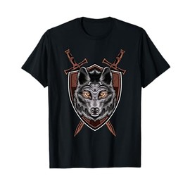 Wolf Sword Shield Renaissance Medieval Knight House Sigil T-Shirt
