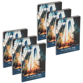 SoHo Urban Artist Fine Textured Professional Pastel Paper Pad - 140 lb - 6 Pk 11x14 -Acid-Free Fine Textured Canvas w/Glassine Sheets, 120 Total Perforated Sheets, Durable Oil Pastel Pad for Artists