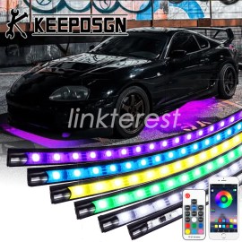 KEEPDSGN For Toyota Supra Car RGB LED Strip Bar Underglow Body Kit Neon Lights APP Remote