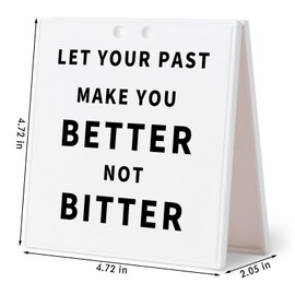 Inspirational Gifts Let Your Past Make You Better Motivational Plaque Desk Sign for Office Desk Table Shelf Coworker Gift for Birthday White Elephant