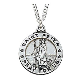 St Peter Prayer Card With Medal Catholic Christian Pendant Charm Patron Saint