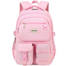 abshoo Large Heavy Duty Girls Backpack For School College Bookbag Casual Multi Pocket Travel Backpacks for Women (Pink)