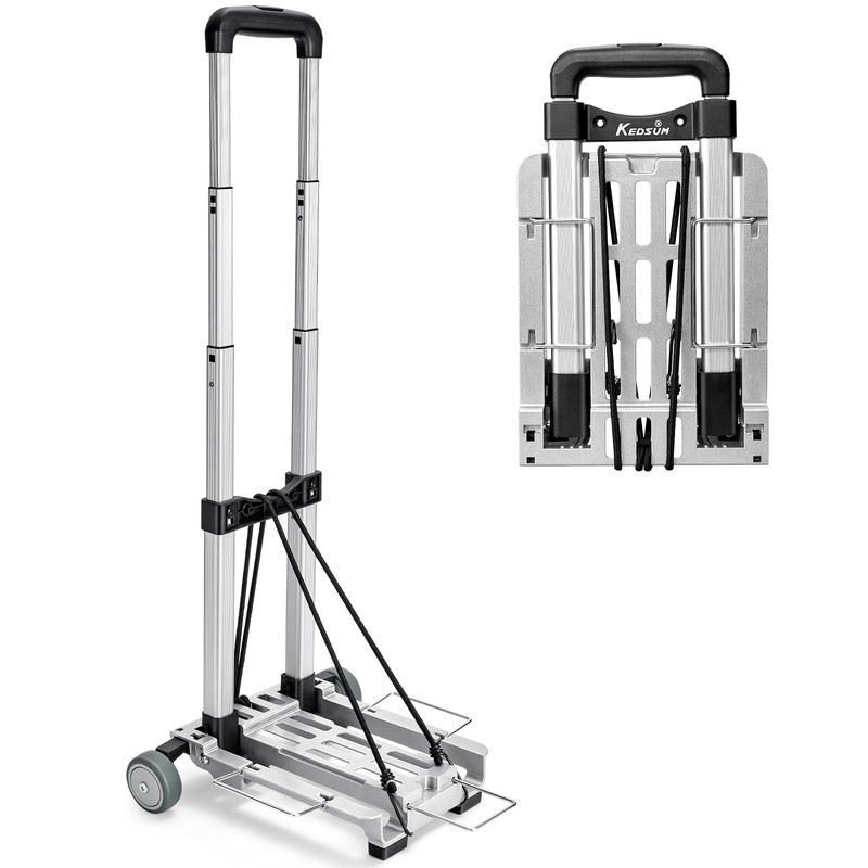 KEDSUM Mini Luggage Cart with Wheels Foldable, Lightweight Trolley Cart