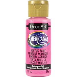 DecoArt Americana 2 oz Acrylic Multi-Purpose Paint, Bubblegum Pink