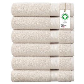 A1HC Towels Cotton Face Cloth Set 100% Organic Cotton GOTS Certified Premium Quality Face Cloth Feather Touch Technology Very Absorbent and Soft Feel Fingertip Towels Pack of 6