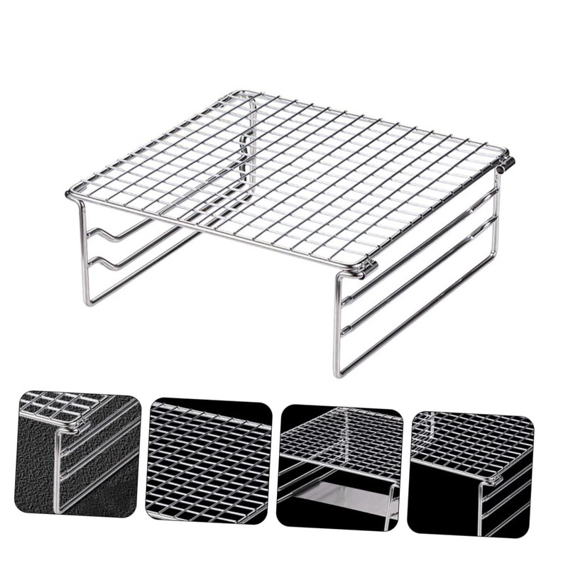 Kisangel Barbecue Warming Rack Raised Grill Rack Bbq Stainless Steel