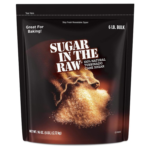 Sugar In The Raw Turbinado Cane Sugar, Made Using 100% Natural Pure Cane Sugar, 6 lbs pack of 2