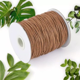 ArtisanPapa Durable SaddleBrown Waxed Cotton Cord - 100 Yards, 1.5mm - Ideal for Macrame Bra