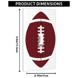 Pznen American Rugby Single Toggle Light Switch Cover Oval Shape Ball Traditional Sports Activity 1-Gang Toggle Wall Plate Standard Size 4.5" x 2.76" Home Decor