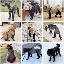 Namsan Small Dog Boots with Suspenders Stretchy, Adjustable Waterproof Pooch Suspender Boots, Anti-Slip Dog Rain Booties for Small Dogs, Winter Snow Walking/Summer Hot Pavement, Size XS