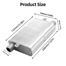 PWGHWG 24 mm Exhaust Hose Silencer, Stainless Steel Auxiliary Heating Silencer, Parking Heating Silencer Set, Auxiliary Heater, Exhaust Silencer for Diesel Heating, Car Exhaust System