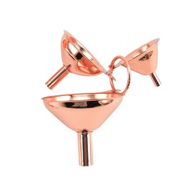 A Set of 3pcs Rose Gold Stainless Steel Durable Funnels for Filling Bottles Kitchen Canning Funnel Essential Oils Liquid Ingredients Powder