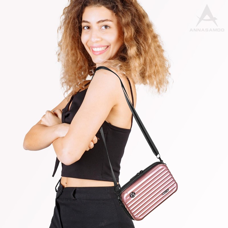 ANNASAMDO Mini Suitcase, Shoulder Bag, Small Suitcase Bag, Handbag, Inner
