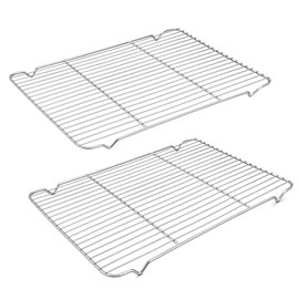TeamFar Cooling Rack, 16.6” x 11.45” Stainless Steel Wire Baking Rack for Cooking Roasting Grilling, Fit for Oven Pan, Oven & Dishwasher Safe, Non-toxic & Heavy-Duty, 2PCS