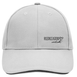 huuraa Cappy Hat Friedrichsdorf in Love Unisex Cap with Name of Your Favourite City in Hesse Gift Idea for Friends and Family, Dark grey/white