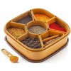 Plastic Square 7 Sections Multipurpose Masala Rangoli Dabba Box Set,
