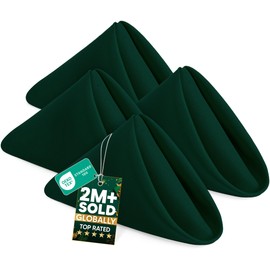 Utopia Home [24 Pack, Hunter Green] Cloth Napkins 17x17 Inches, 100% Polyester Hemmed Edges, Washable and Reusable Ideal for Parties, Weddings and Dinners
