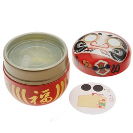1 Pc Japanese Red Daruma Wishes 100g Tea Canister #499-555 by 123kotobukijapanstore