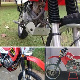 Aluminum Front Skid Plate Lower Engine Bash Cover Guard Protector Compatible with XR650L XR 650L 1992-2024 XR600R XR 600R 1989-2000 (Black)