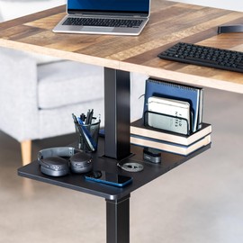 VIVO Adjustable Under Desk 16 x 12 inch Leg Shelf, Hidden Storage Tray for Small Accessories, Black, DESK-SF02LU