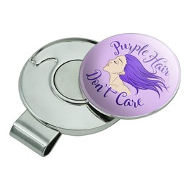 GRAPHICS & MORE Purple Hair Don't Care Golf Hat Clip with Magnetic Ball Marker