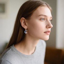 Cat Earrings for Women 925 Sterling Silver Cat Leverback Earrings Jewelry Gift