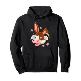 Cow With Bunny Ears Shirt Kids Easter Tshirt Cow Easter Pullover Hoodie