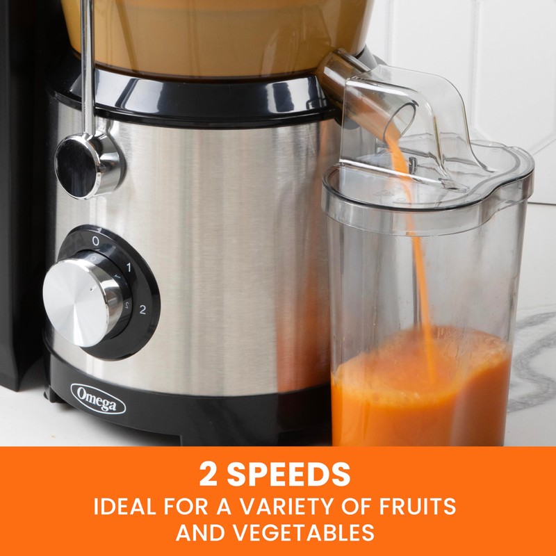 Omega Centrifugal Juicer with 3-Inch Wide Chute High Speed Extractor