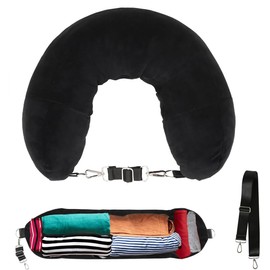 Funklu Reisekissen zum Befüllen, Reisekissen, befüllbar mit Kleidung, multifunktionales Reisekissen in U-Form mit verstellbarem Schultergurt, geeignet für Reisen im Auto, Flugzeug