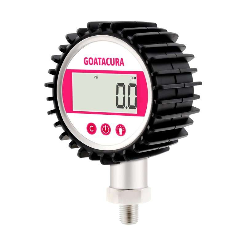 GOATACURA 0-10000psi Digital Industrial Pressure Gauge, 3-1/8" Dial Size, 1/4"
