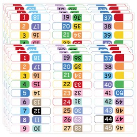 Number Index Labels, Multicolor Alphabet Tabs 1-50 1-100 Tab Dividers for 3 Ring Binders, Notebooks, Sorting Files, Contents, Pages, Address Book