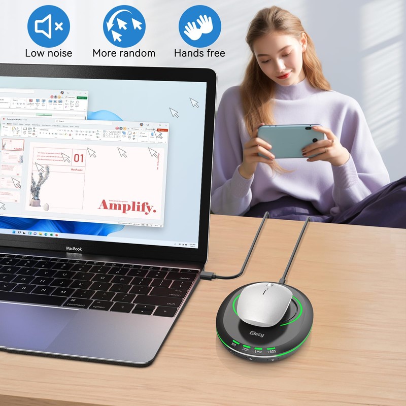 Giecy Ultra Slim Undetectable Mouse Mover, Mouse Jiggler with Adjustable