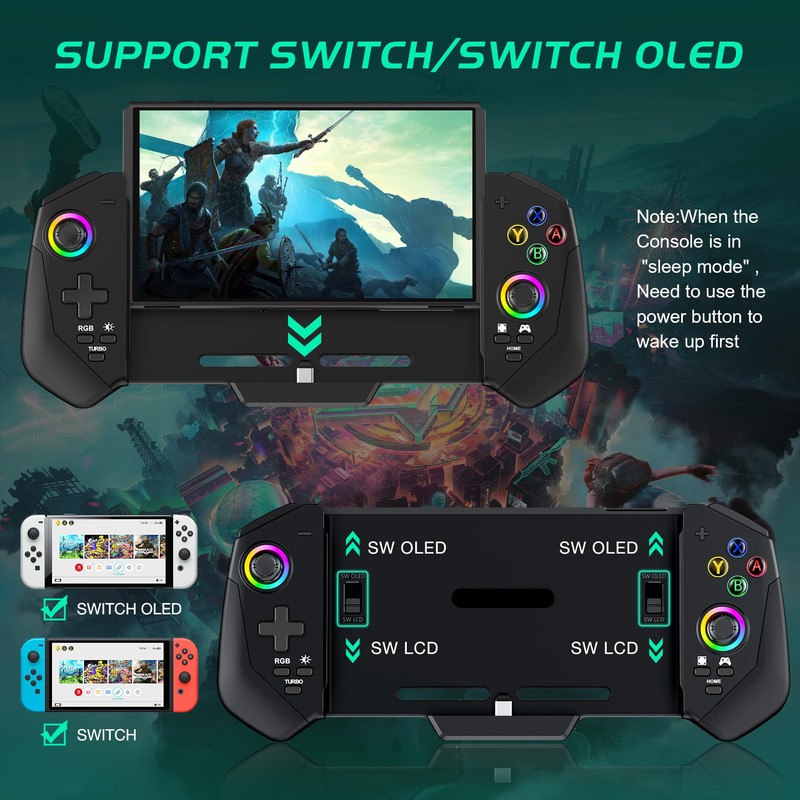 HELLCOOL Switch Pro Controller for Switch/OLED,Switch Controller for Handheld Grip