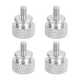 MECCANIXITY 4Pcs #6-32 UNC Aluminum Thumb Screws, 12x16mm(ODxH) Computer Case Thumb Screws for PC Side Panel Motherboard Mounting Screw, Silver