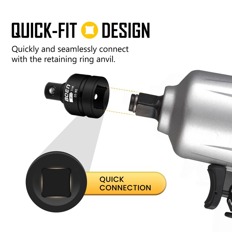 BOEN 1"F to 3/4"M Impact Socket Adapter, Cr-Mo Steel,Socket Adapter