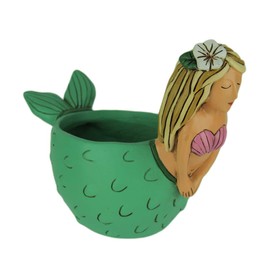 Allen Designs 25 x 19 x 12.7 cm Resin Mermaid Planter - Green