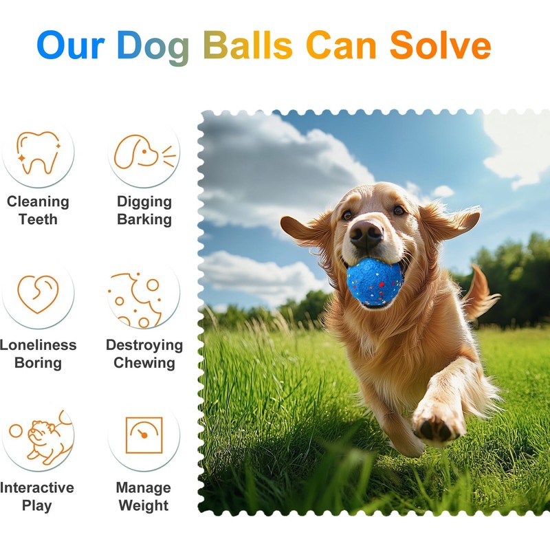Interactive Dog Toy Ball, Automatic Moving, Bouncing Chew Toy, E-TPU