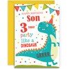 Son 3rd Dinosaur Birthday Card - Medium Sized Card (A5