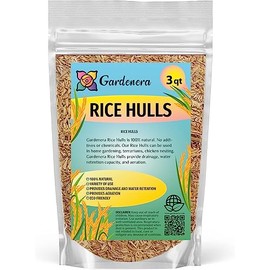 GARDENERA Premium Rice Hulls - Sustainable Gardening Essential for Improved Water Retention and Nutrient Absorption - 3 QUARTS