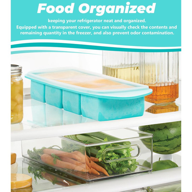 Zoruam Soup Freezer Container, 2 Packs Silicone Freezer Mould with
