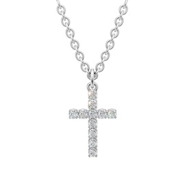 FAIRY GLINT Sterling Silver Cross Necklace - Dainty Cubic Zirconia Pendant with Adjustable Chain, Elegant Minimalist Jewelry for Women