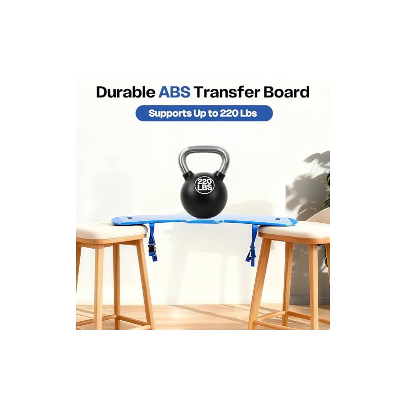 Transfer Board with Adjustable Safety Strap Buckle, Heavy Duty Slide