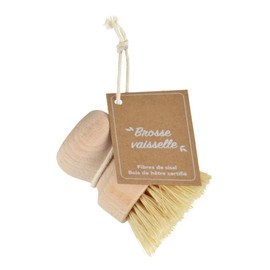 Macosa UMEN347_UMEN349_UMEN346 Washing Up Brush Vegetable Brush and Table Sweeper Set Natural Wood Metal Beech Wood Sisal Cleaning Brush Dish Brush Kitchen Accessories Cup Brush Scrubbing Brush