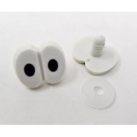 Zim's 6 pcs Zims 25mm Black & White Comical Double Plastic Safety Eyes Craft Doll Toy