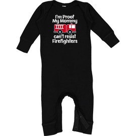 inktastic Firefighter Daddy Baby Fireman Baby Romper Coveralls 12 Months Black 3a74b